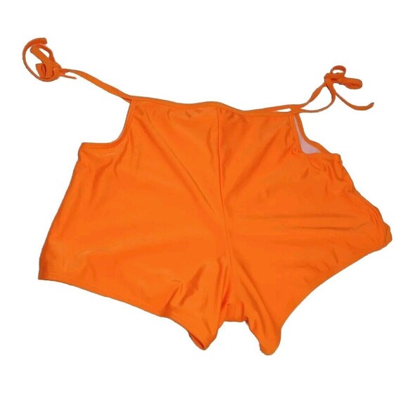 Hot Orange Swimming Shorts Cut Out Tied Up On Waist Swim Shorts XL - Picture 3 of 8